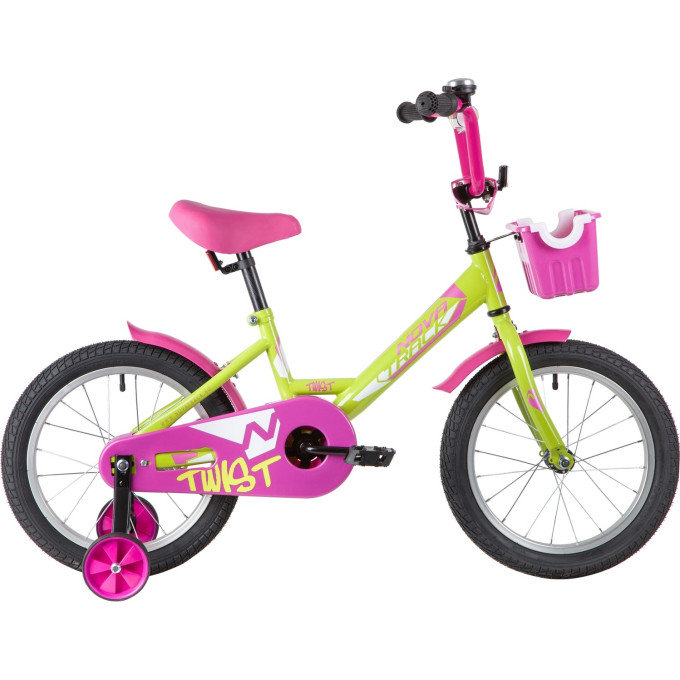 Детский велосипед NOVATRACK TWIST 16” зелено-розовый
